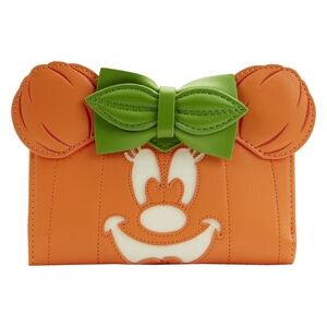 Loungefly Disney Glow Face Pumpkin Minnie Flap Wallet